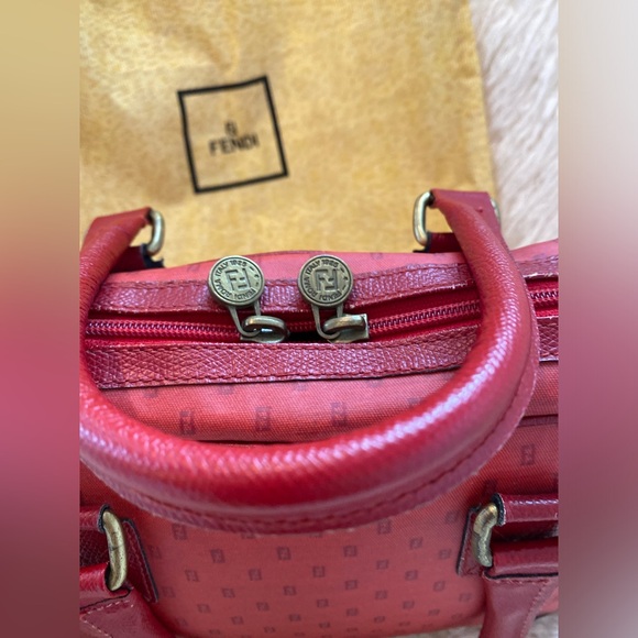 Fendi vintage red canvas bag - Picture 2 of 11